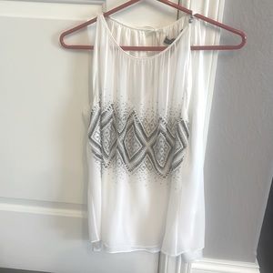 NWT White House black beaded top size small